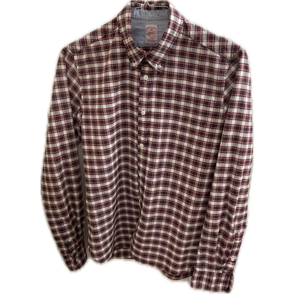 scotch and soda Red Plaid Button-down Shirt men M Cotton Collar Long Sleeve - Picture 1 of 11